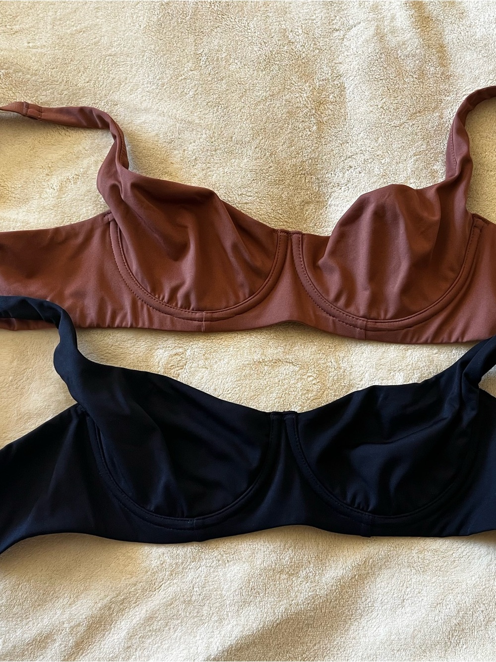 Underwire Bra Set in Brown and Black - Comfortable Everyday Support